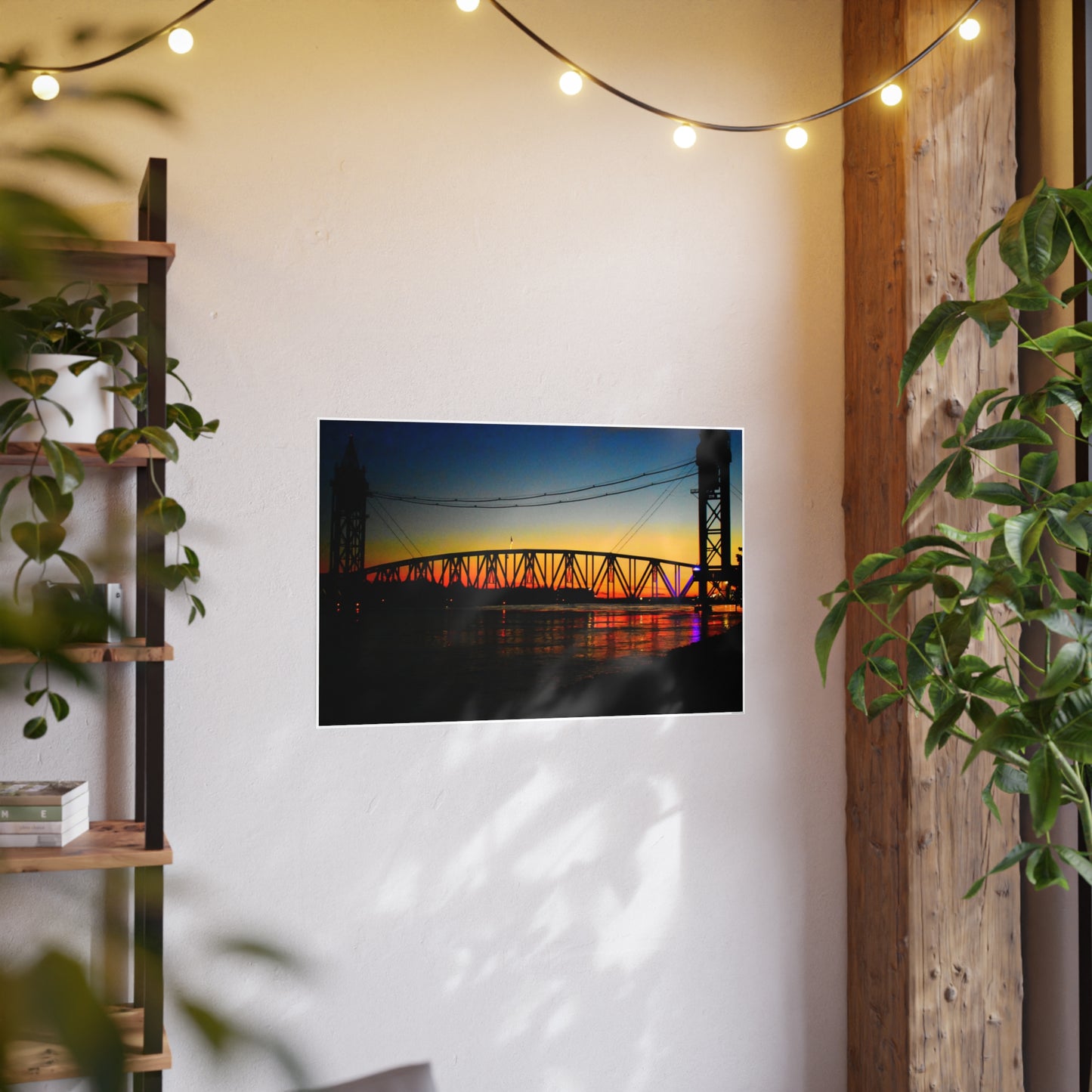 Poster Sunset Train Bridge