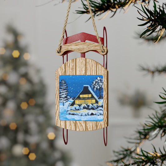 Winter Peace Sled Ornaments