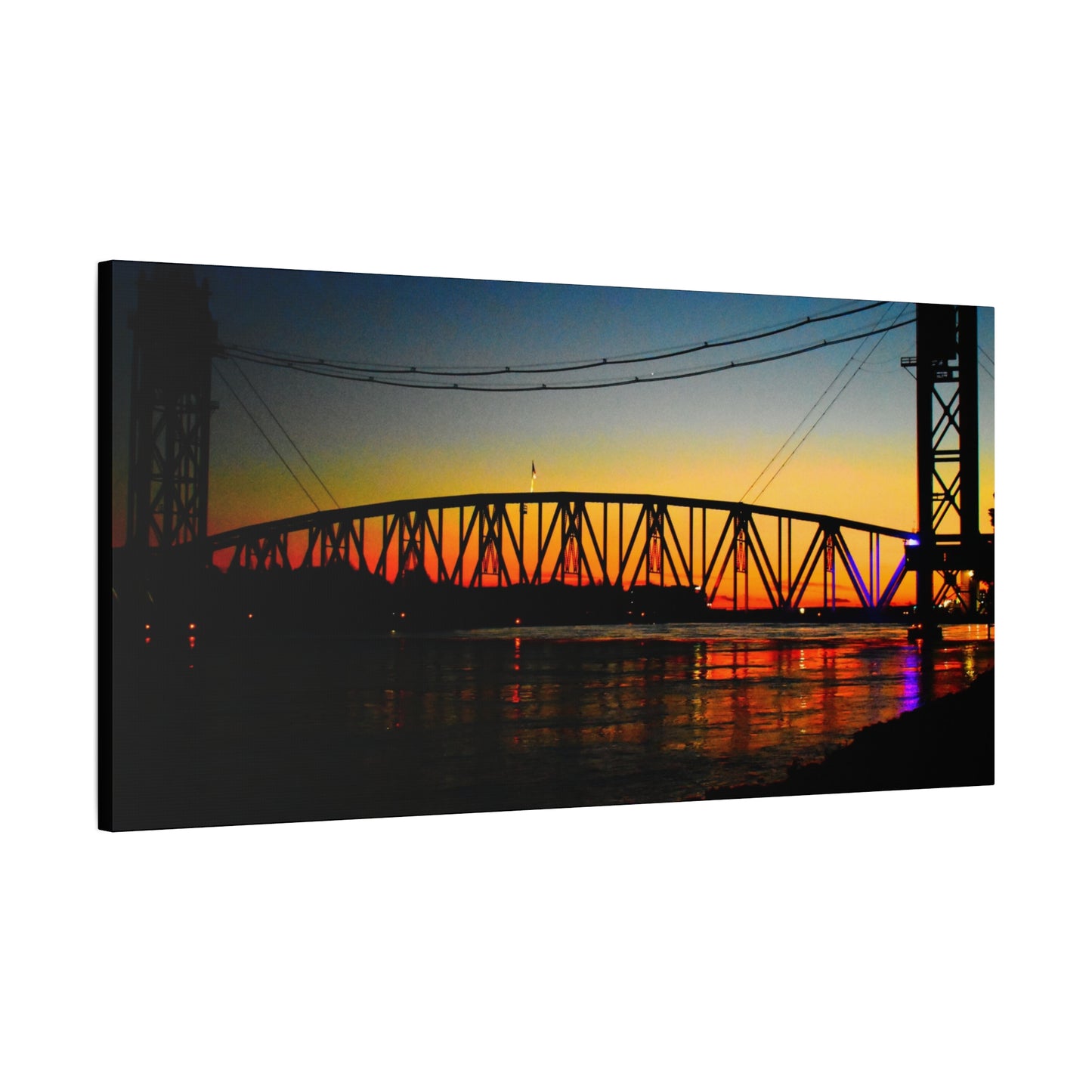 Canvas Print - Cape Cod Canal Train Bridge Photograph