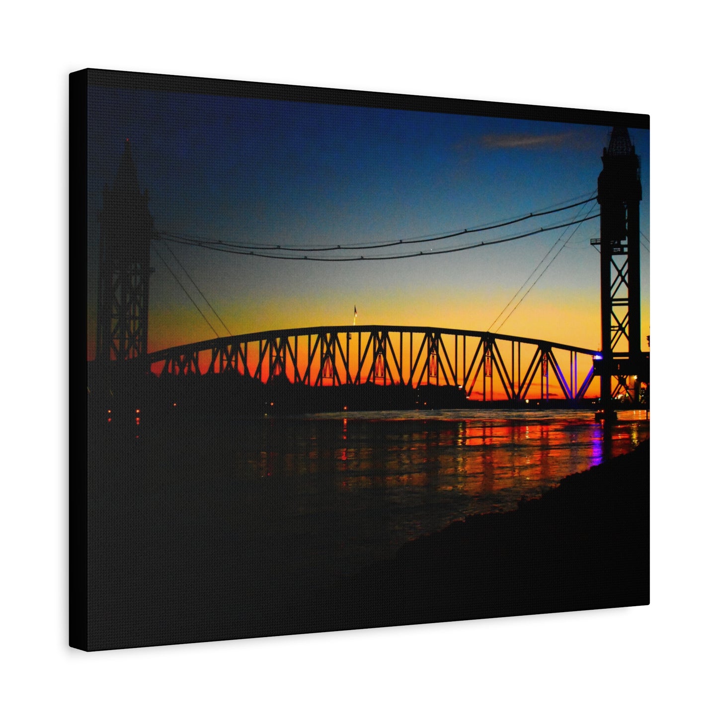 Canvas Print - Cape Cod Canal Train Bridge Photograph