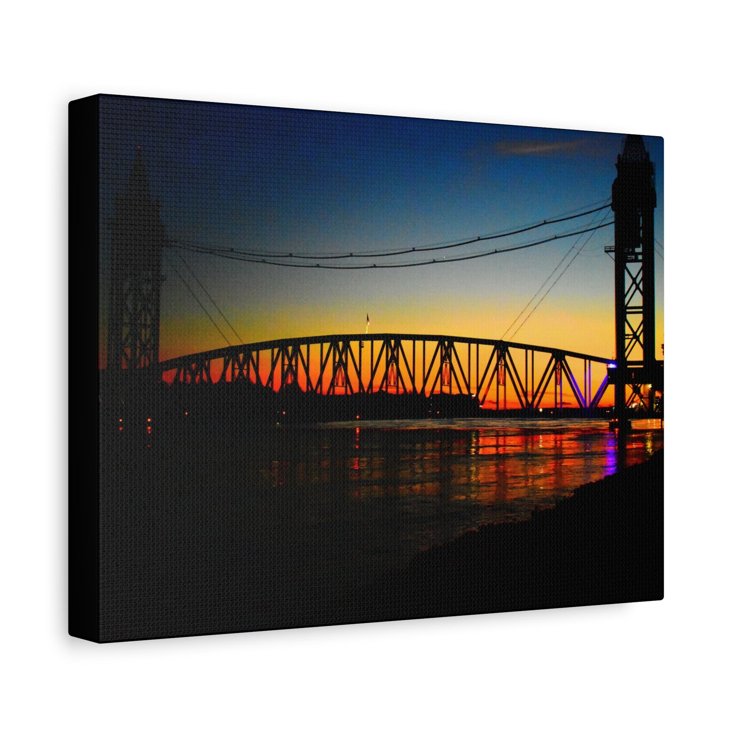 Canvas Print - Cape Cod Canal Train Bridge Photograph