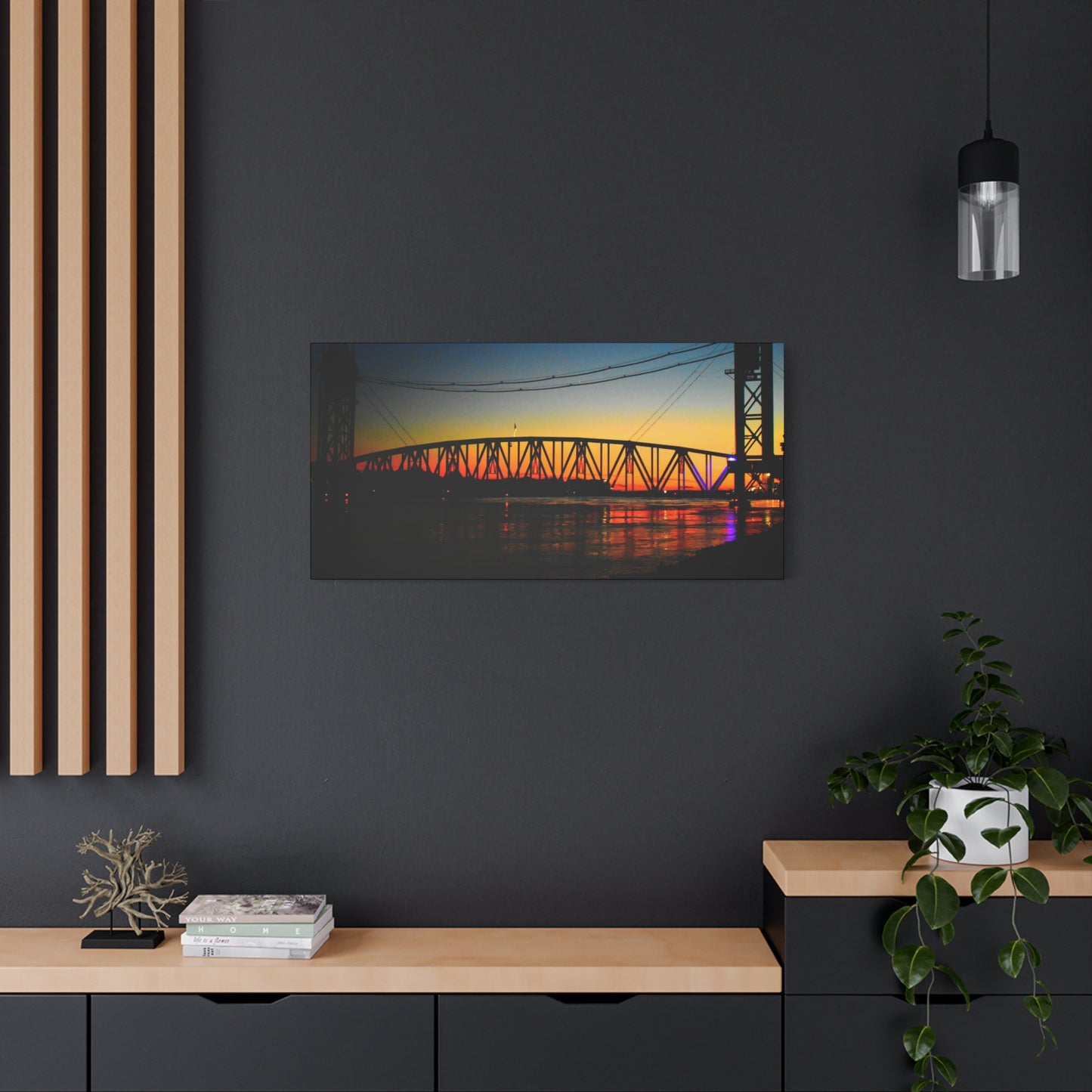 Canvas Print - Cape Cod Canal Train Bridge Photograph