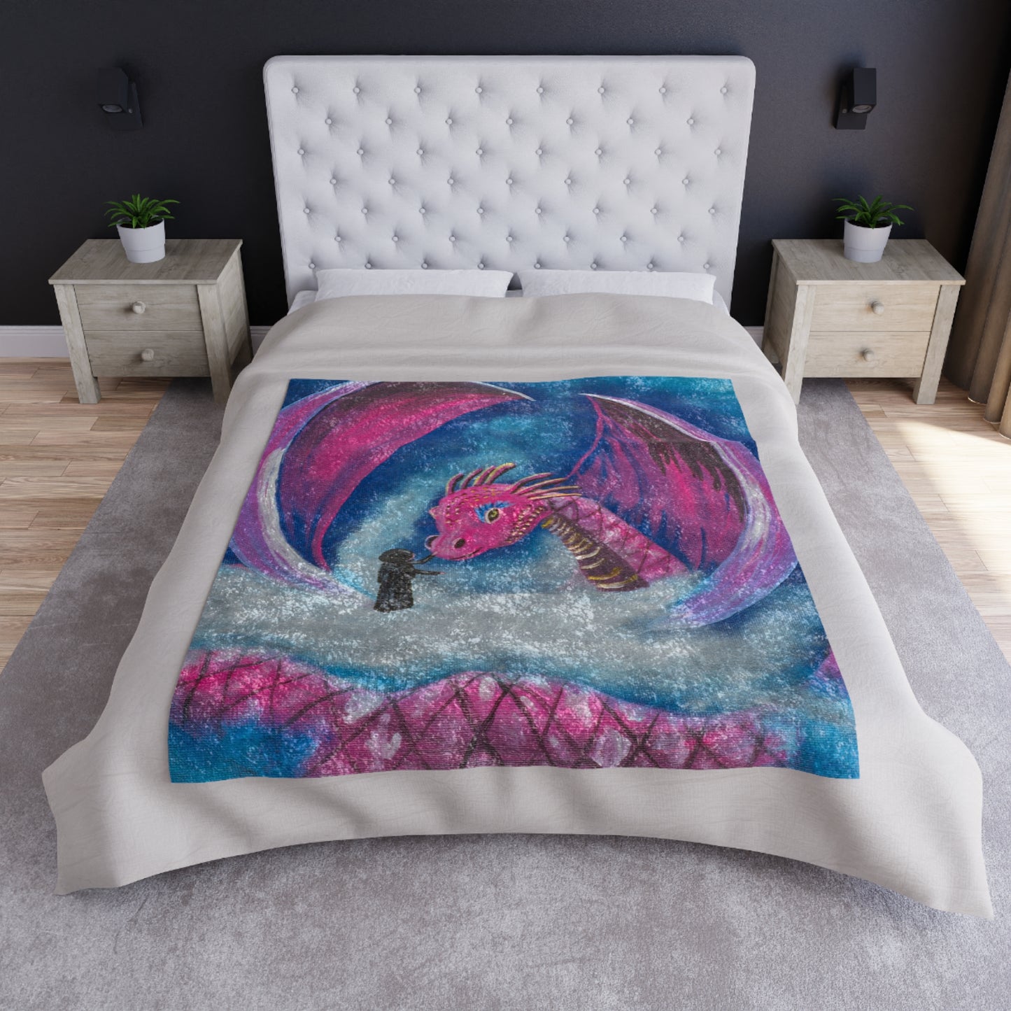 Sorcerer Dragon Crushed Velvet Blanket