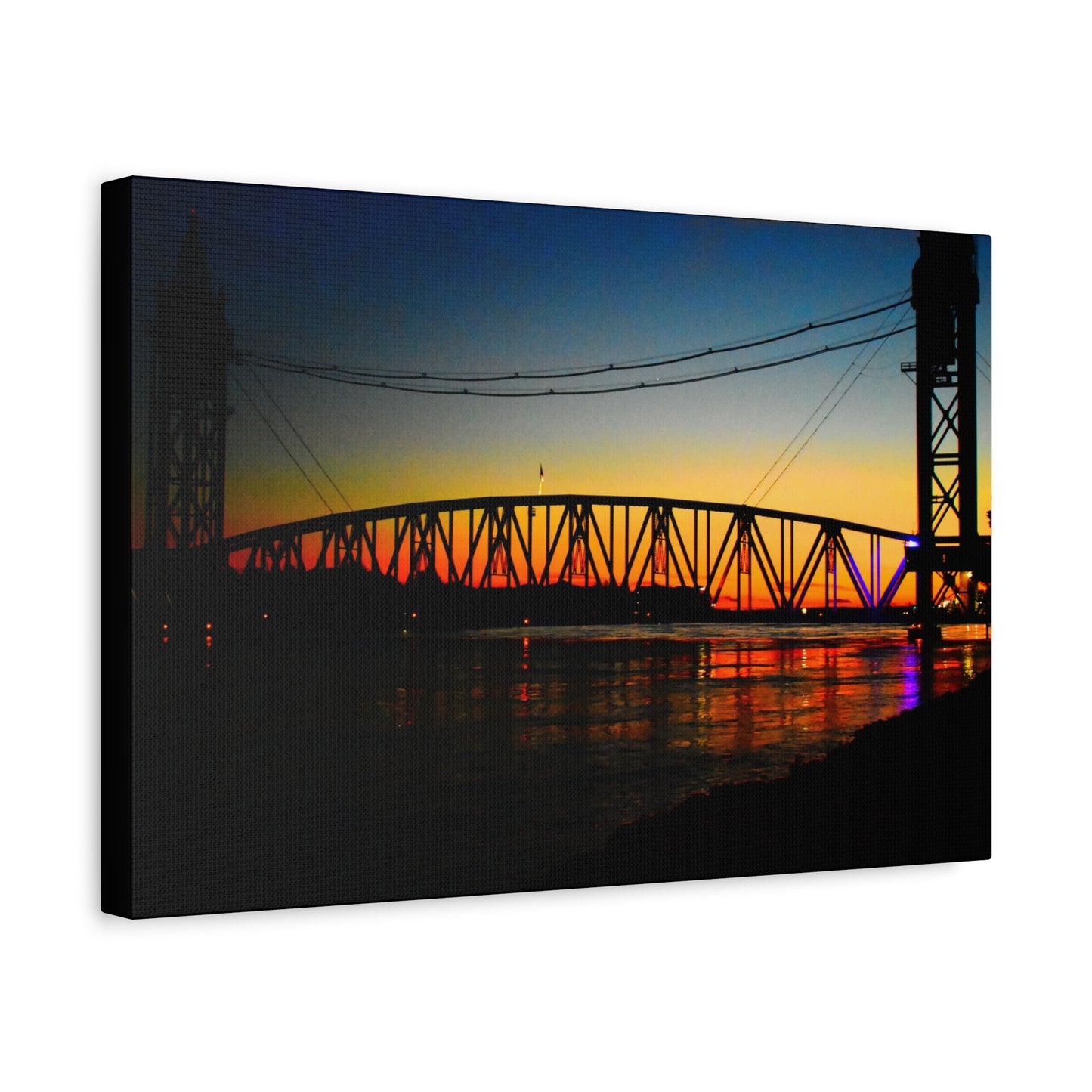 Canvas Print - Cape Cod Canal Train Bridge Photograph