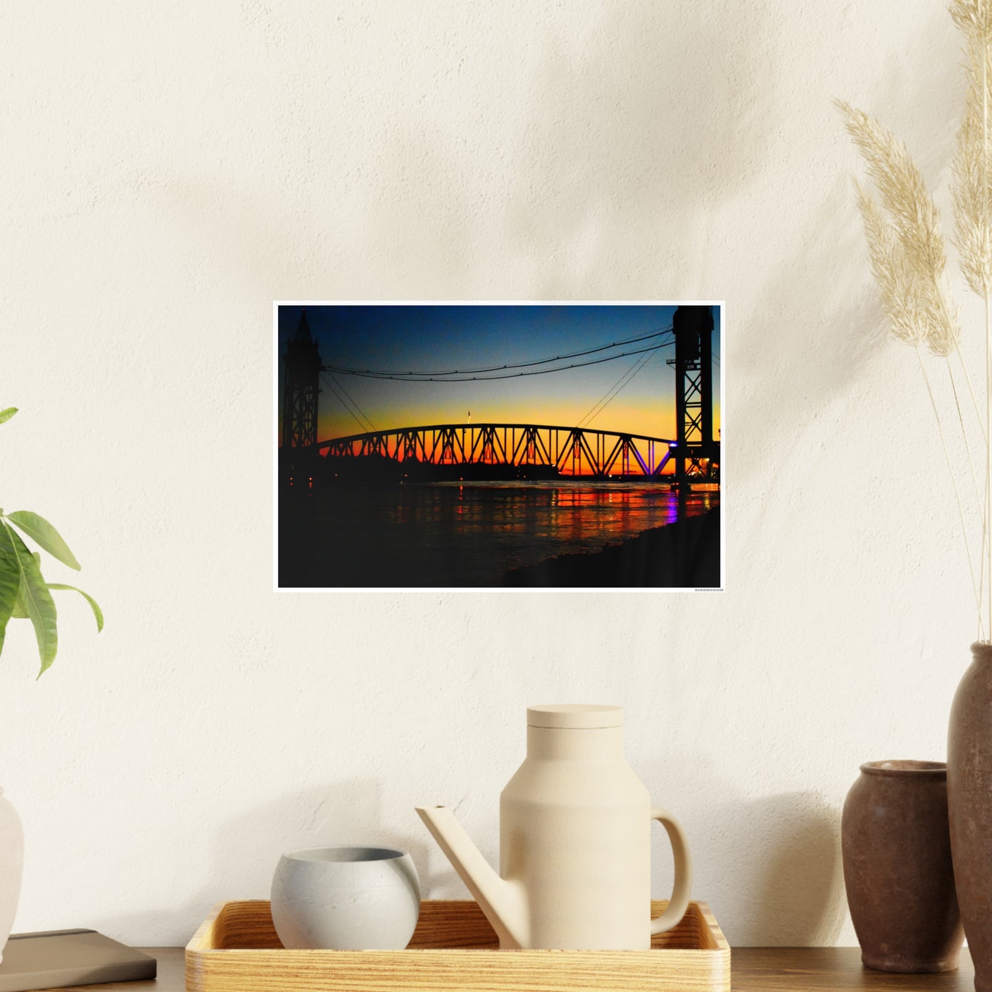 Poster Sunset Train Bridge