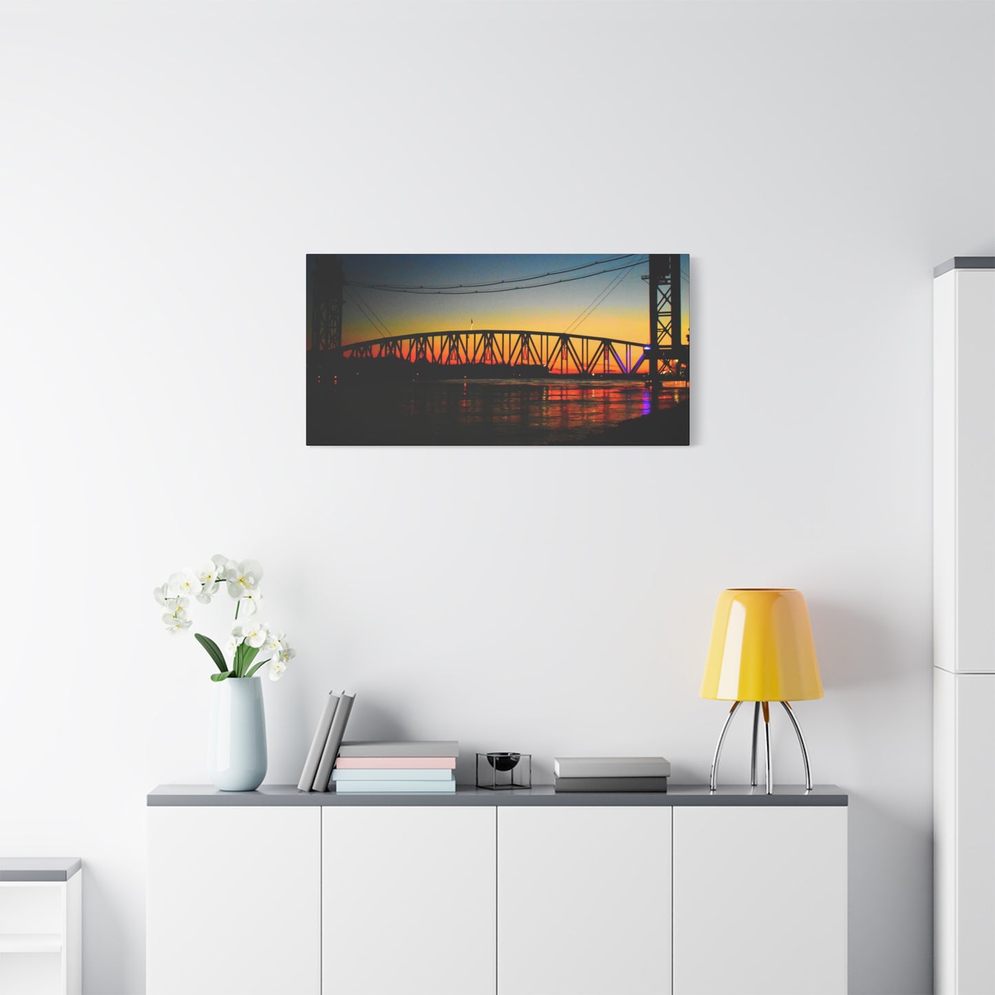 Canvas Print - Cape Cod Canal Train Bridge Photograph