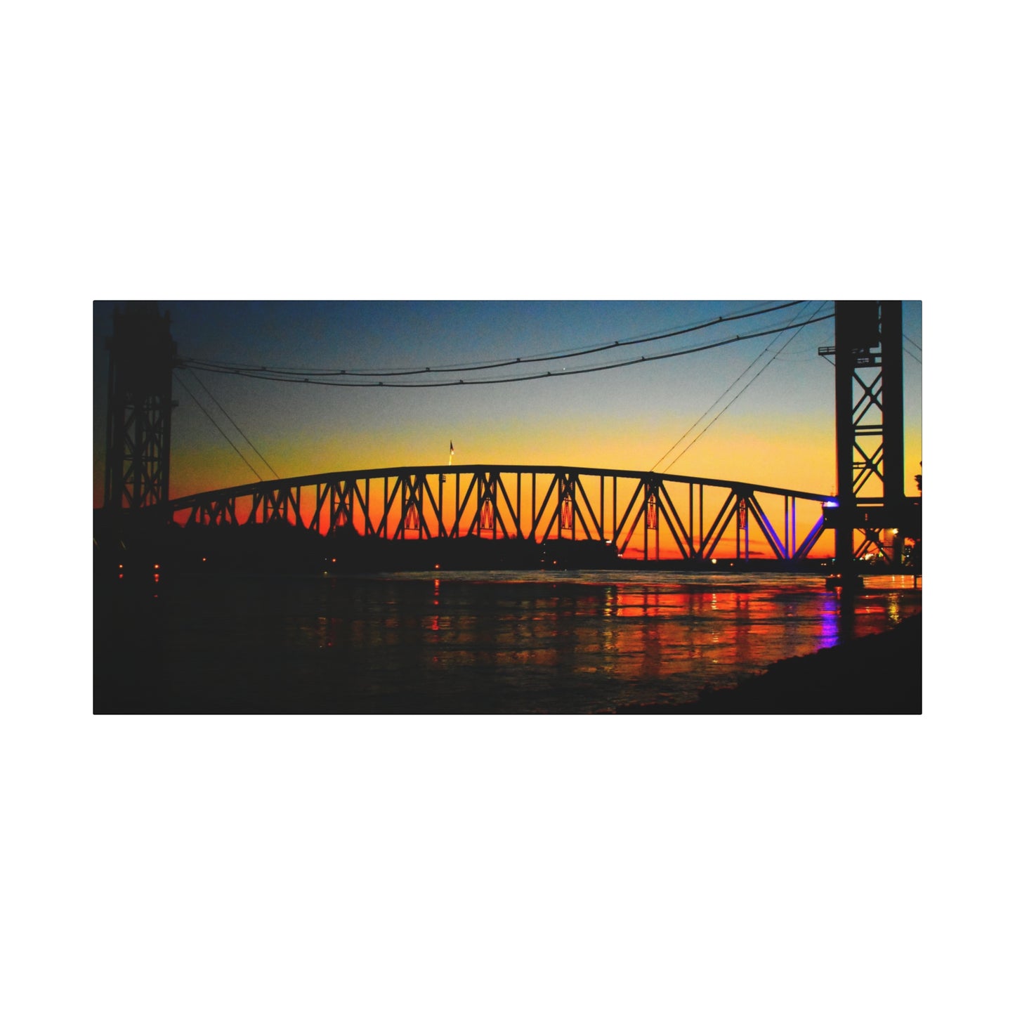 Canvas Print - Cape Cod Canal Train Bridge Photograph