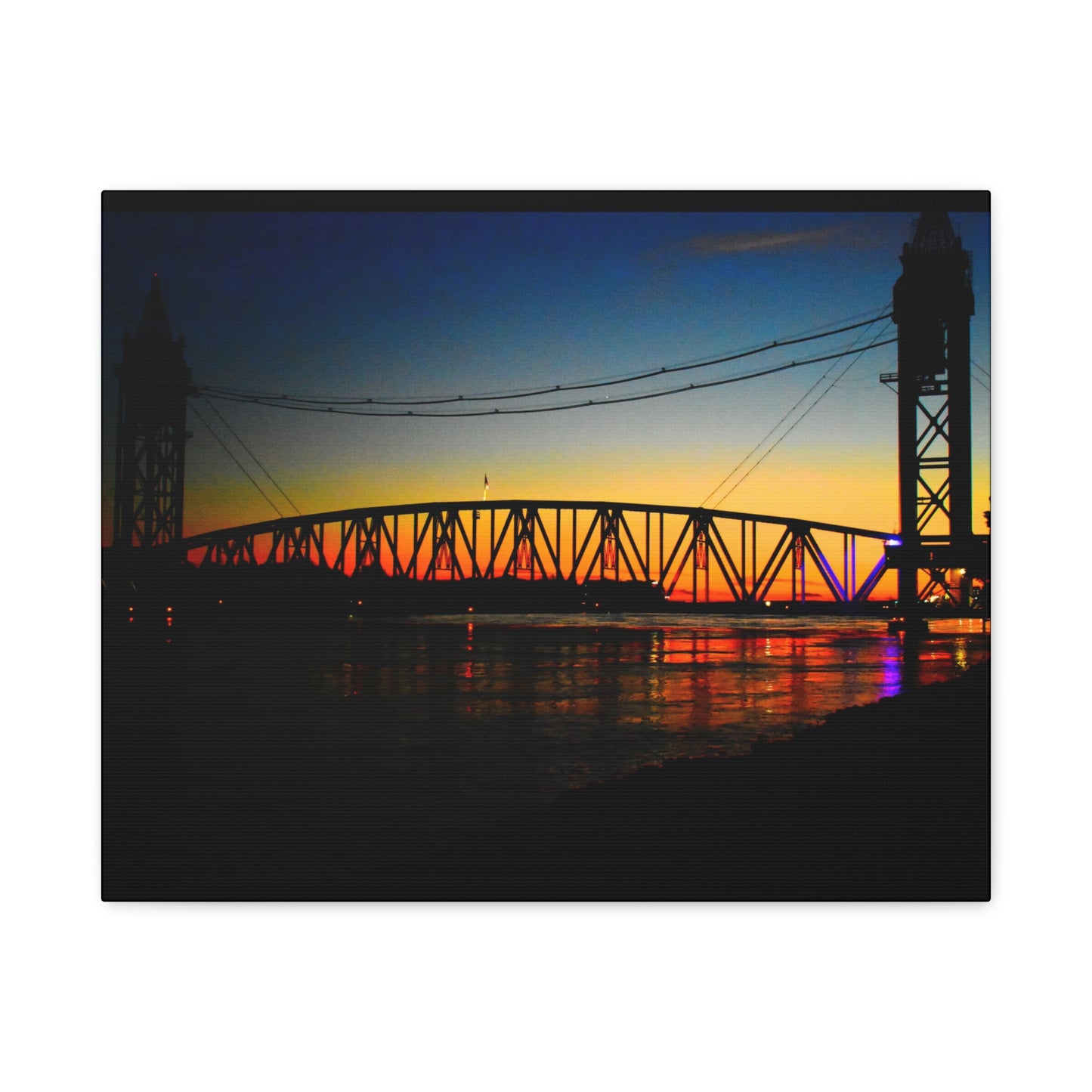 Canvas Print - Cape Cod Canal Train Bridge Photograph