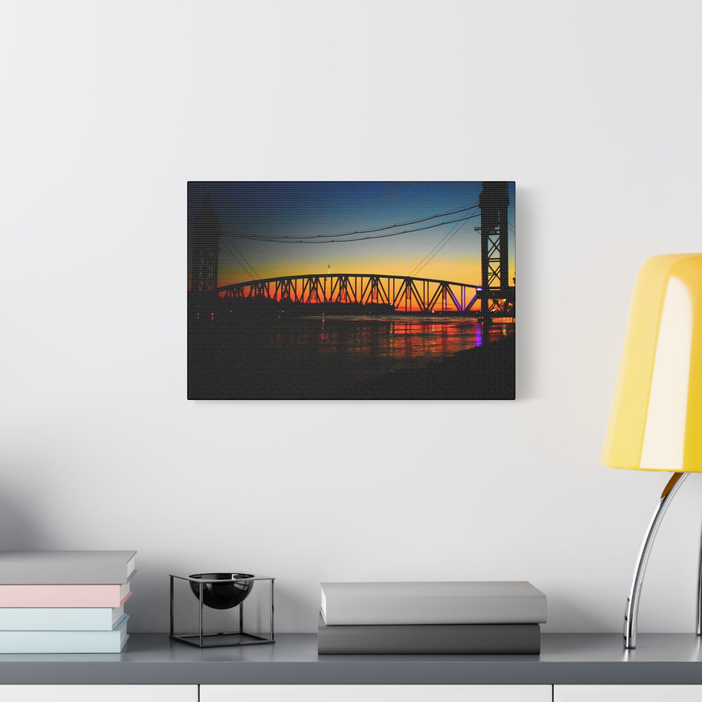 Canvas Print - Cape Cod Canal Train Bridge Photograph